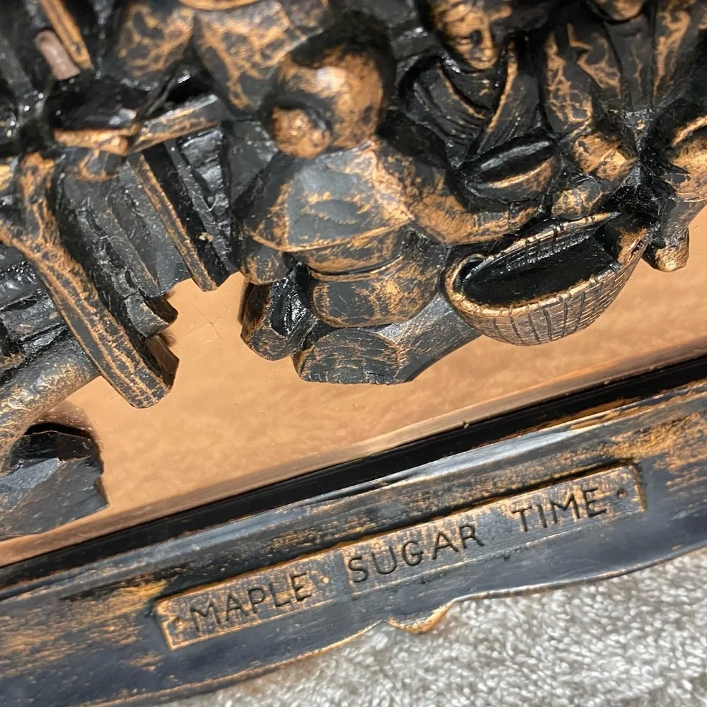 Vintage Coppercraft 3D Wall Art Copper Metalware Plaques Maple Sugar Time - Picture 4 of 15